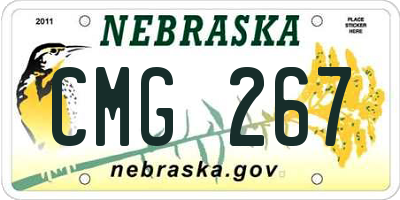 NE license plate CMG267