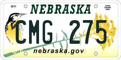 NE license plate CMG275
