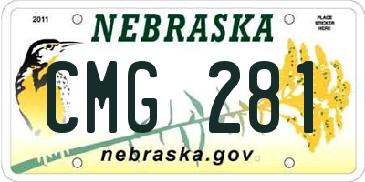 NE license plate CMG281