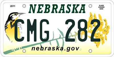 NE license plate CMG282