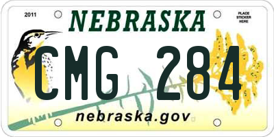 NE license plate CMG284