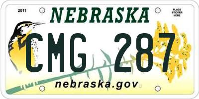 NE license plate CMG287