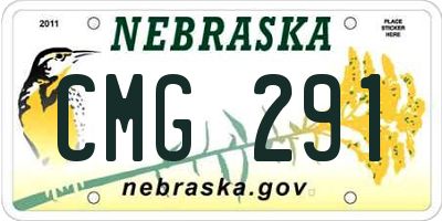 NE license plate CMG291