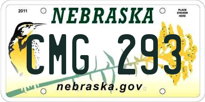 NE license plate CMG293