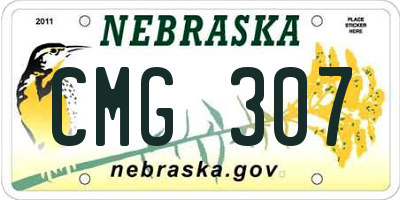 NE license plate CMG307