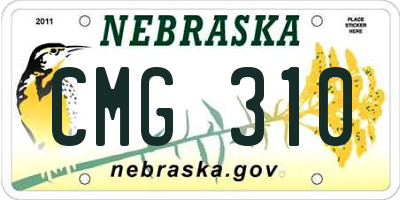 NE license plate CMG310