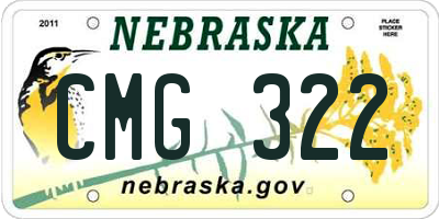 NE license plate CMG322