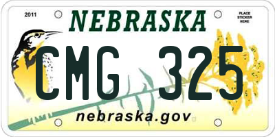NE license plate CMG325