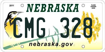 NE license plate CMG328