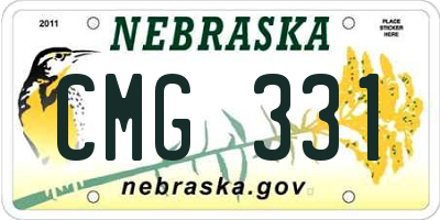 NE license plate CMG331