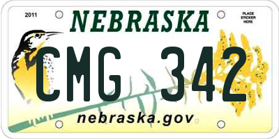 NE license plate CMG342