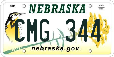 NE license plate CMG344
