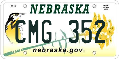 NE license plate CMG352
