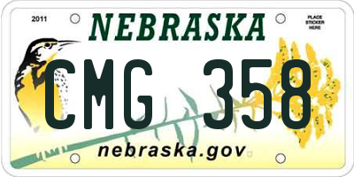 NE license plate CMG358