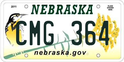 NE license plate CMG364