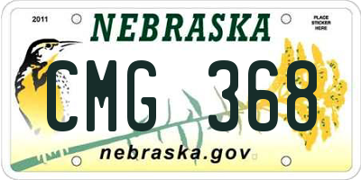 NE license plate CMG368