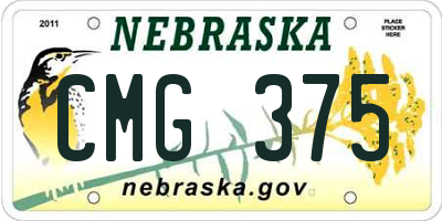 NE license plate CMG375