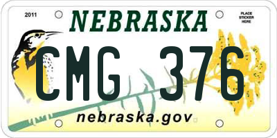 NE license plate CMG376