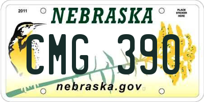 NE license plate CMG390