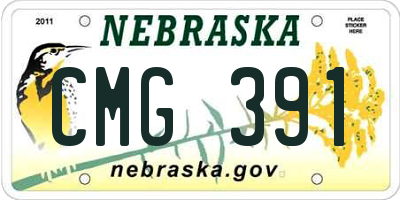 NE license plate CMG391
