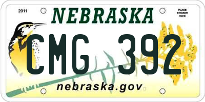 NE license plate CMG392