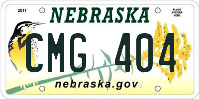 NE license plate CMG404
