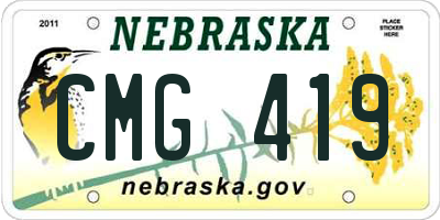 NE license plate CMG419