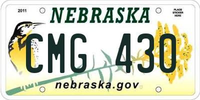 NE license plate CMG430