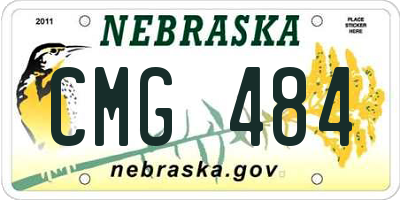 NE license plate CMG484