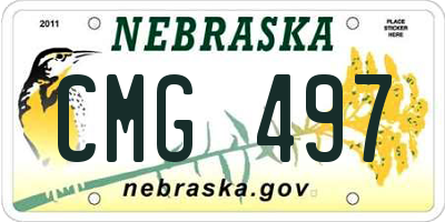 NE license plate CMG497