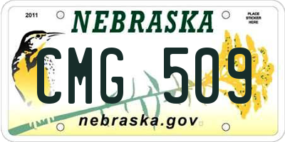 NE license plate CMG509