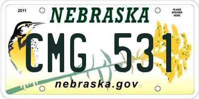 NE license plate CMG531