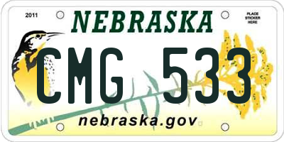 NE license plate CMG533