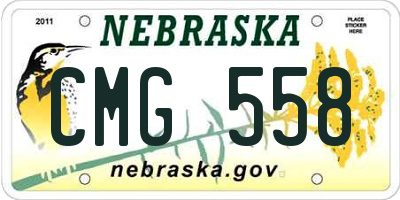 NE license plate CMG558