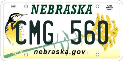 NE license plate CMG560