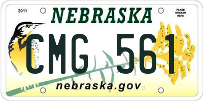 NE license plate CMG561