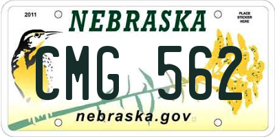NE license plate CMG562
