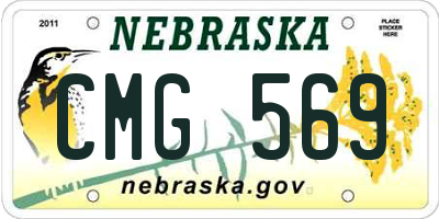 NE license plate CMG569