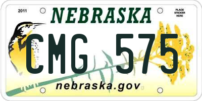 NE license plate CMG575