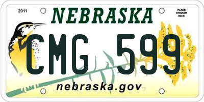 NE license plate CMG599