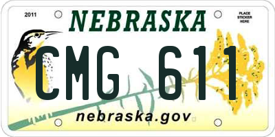 NE license plate CMG611