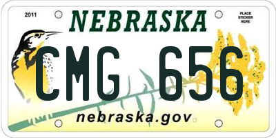 NE license plate CMG656