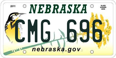 NE license plate CMG696