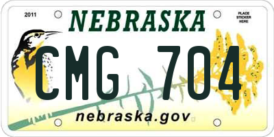 NE license plate CMG704