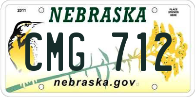 NE license plate CMG712