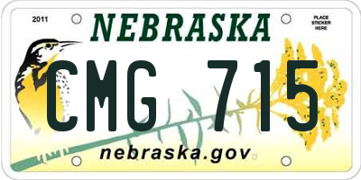 NE license plate CMG715