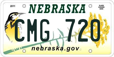 NE license plate CMG720