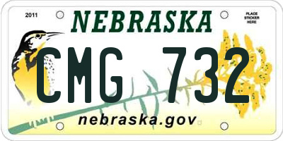 NE license plate CMG732