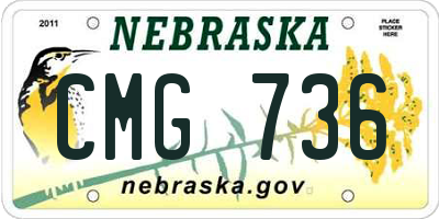 NE license plate CMG736
