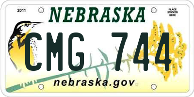 NE license plate CMG744